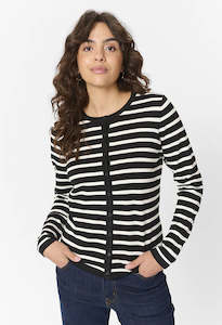 Knitwear: Saint Tropez Mila Striped Cardigan