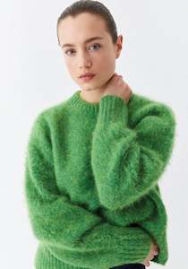 Knitwear: Morrison Riley Knit Pullover - Wasabi