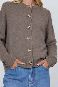 Knitwear: Marlow Luxe Cashmere Cardigan - Hazelnut