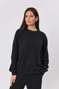 Tops: Marlow Restore Crew Neck Sweat - Graphite Marle
