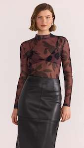 Tops: Staple the Label Olina Mesh Top - Mulberry Print
