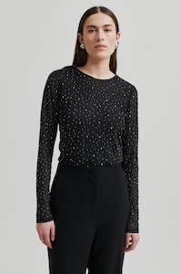 Tops: Second Female Edgy O-Neck Mesh Tee