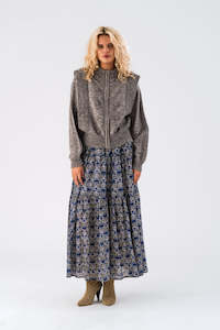 Skirts: Lollys Laundry Sunset Maxi Skirt - Blue Print