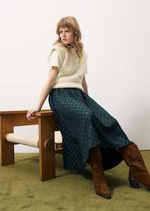 Skirts: FRNCH Emanuelle Skirt - Vert Forest