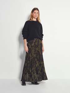 Skirts: Juliette Hogan Evelyn Pleat Skirt - Midnight Flora