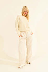 Trousers: Lili Sidonio Textured Jogger - Off White
