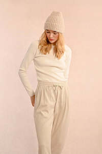 Trousers: Molly Bracken Herringbone Pants - Off White