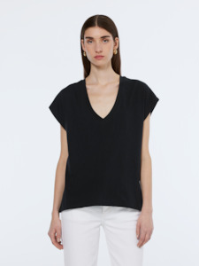 Scotch Soda: Scotch & Soda Slub V-Neck T-Shirt - Black