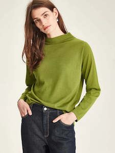 Sills: Sills Vardo Merino Funnel Neck Top - Kelp