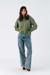 Lollys Laundry: Lollys Laundry Terry Knit Jumper - Green