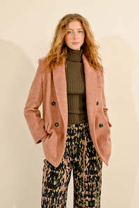 Molly Bracken: Molly Bracken Wool Blend Coat - Old Pink