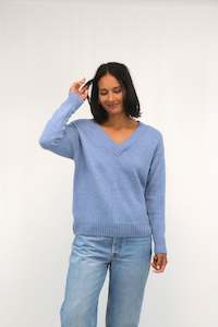 Tatano: Tatano Tulia V-Neck Jersey - Chambray