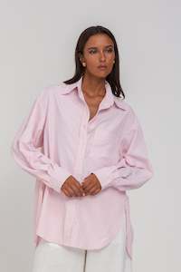 Blak: Blak Luxe Two Makes One Shirt - White with Red Stripe