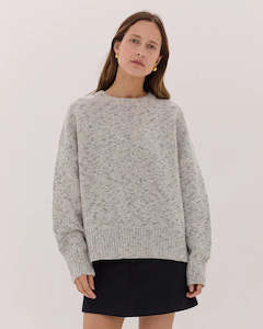 Knitwear: Cloth & Co The Billow Sleeve Jumper - Black Fleck