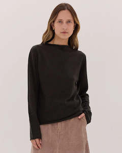 Knitwear: Cloth & Co The Funnelneck Top - Loden