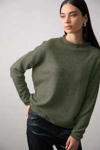 Knitwear: Mia Fratino Sloane Mockneck - Military