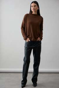 Knitwear: Mia Fratino Sloane Mockneck - Umber