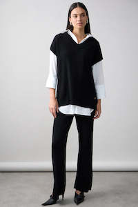 Knitwear: Mia Fratino Cashmere Anya Vest - Black