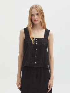 Nice Things: Nice Things Lace Detail Top - Black