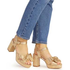 Footwear: Kathryn Wilson Zsa Zsa Heel - Gold Pleats