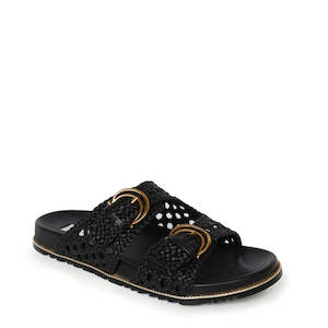 Footwear: Kathryn Wilson Holly Slide - Black Woven