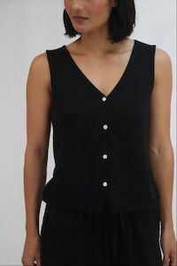 Knitwear: Hazel Vest - Black