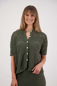 Knitwear: Posy Cardigan - Moss