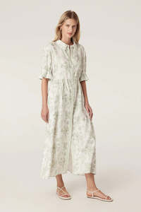 Dresses: Avondale Linen Dress - Palm Print