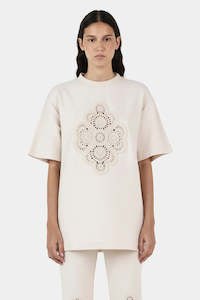Tops: Marley Crochet Shirt - Sandstone
