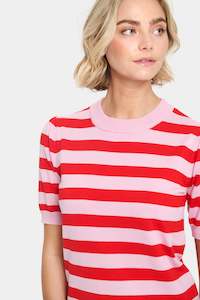 Tops: Mila Top – Pink & Red Stripe