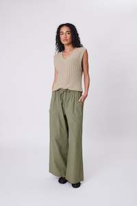 Trousers: Cascade Longline Pant - Laurel