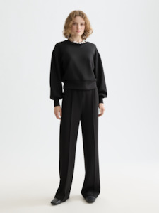 Trousers: Modal Straight Fit Sweatpants - Black
