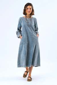 Lollys Laundry: Lollys Laundry Luca Dress - Washed Denim