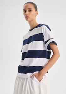 Morrison: Rory Stripe Tee - Navy/White
