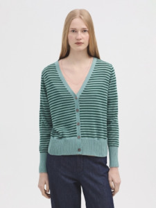 Nice Things: Green Striped Cardigan