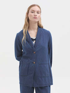 Jackets: Striped Denim Blazer