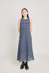 Dresses: Practice Dress - Navy Crinkle Check