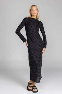 Dresses: Gigi Dress - Black Lace/Silver Diamantes