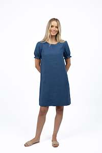 Dresses: Sana Shift Dress - Ocean Blue