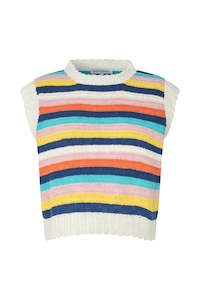 Lollys Laundry: Chicago Vest - Multi-Stripe