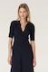 Villa Crepe Polo Top - Navy