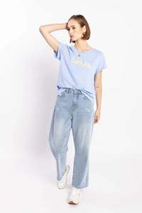 Tops: Drma Tee - Blue/Yellow