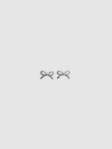 Accessories: Mini Bow Earrings Medium - Silver