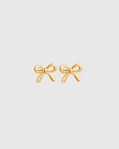 Accessories: Mini Bow Earrings Medium - Gold