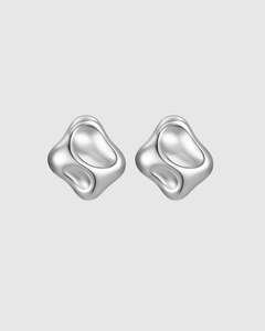 Accessories: Molten Earrings - Silver