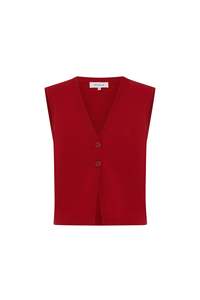 Rowie The Label: Goldie Knit Vest - Candy Red