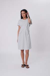 Black Friday Sale: Converge Tee Dress - Charcoal Stripe
