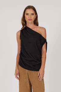 Tops: Palma Asymetric Top - Black