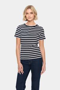 Tops: Aster Top - Black and White Stripe