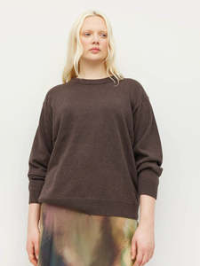 Knitwear: Cotton Sweatshirt Cotton Knit - Truffle Marle
